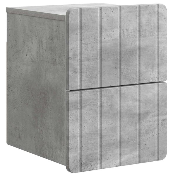 Fali éjjeli szekrény 2 db Betonszürke 33 x 34,5 x 43 cm