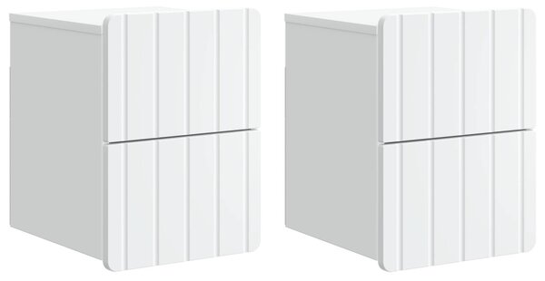 Fali éjjeli szekrény 2 db Fehér 33 x 34,5 x 43 cm Szerelt Fa