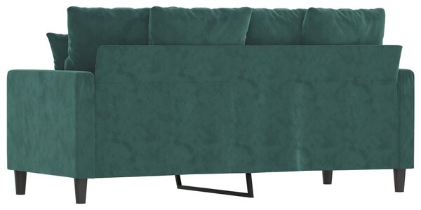 Kétszemélyes sötétzöld bársony kanapé 140 cm