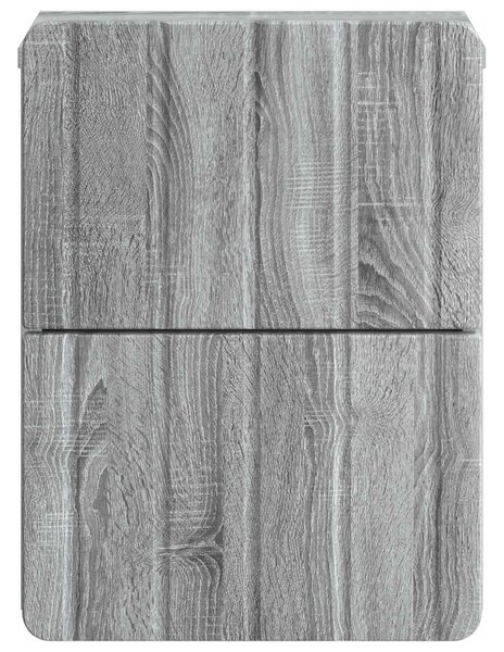 Fali éjjeli szekrény 2 db Szürke Sonoma 33 x 34,5 x 43 cm
