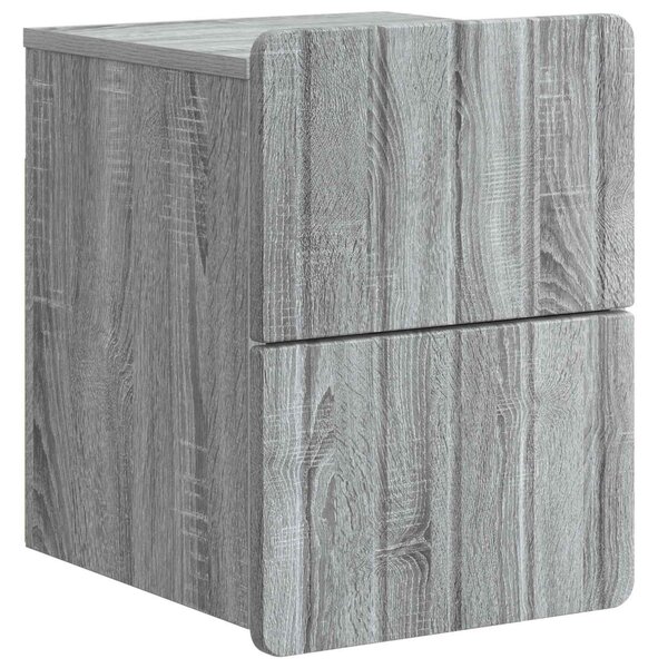 Fali éjjeli szekrény 2 db Szürke Sonoma 33 x 34,5 x 43 cm