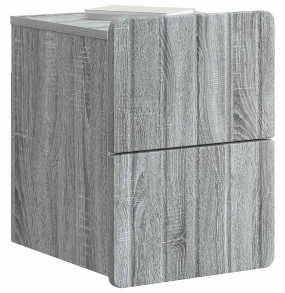 Fali éjjeli szekrény 2 db Szürke Sonoma 33 x 34,5 x 43 cm