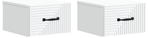Fali éjjeli szekrény 2 db Fehér 34,5 x 33 x 20 cm Szerelt Fa