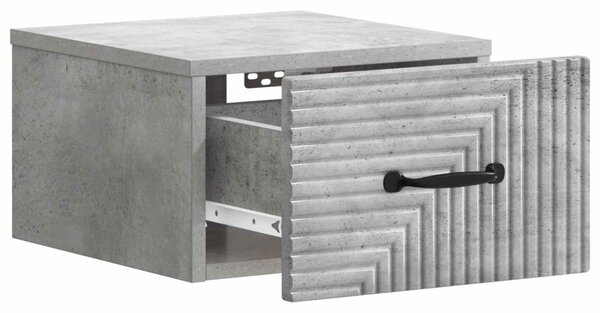 Fali éjjeli szekrény Betonszürke 34,5 x 33 x 20 cm Szerelt Fa