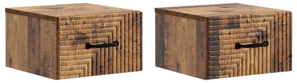 Fali éjjeli szekrény 2 db Antik Fa 34,5 x 33 x 20 cm Szerelt Fa