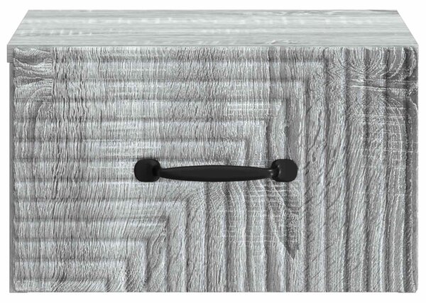 Fali éjjeli szekrény 2 db Szürke Sonoma 34,5 x 33 x 20 cm