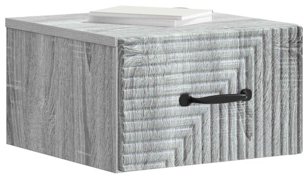 Fali éjjeli szekrény 2 db Szürke Sonoma 34,5 x 33 x 20 cm
