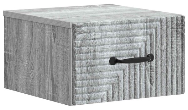 Fali éjjeli szekrény 2 db Szürke Sonoma 34,5 x 33 x 20 cm