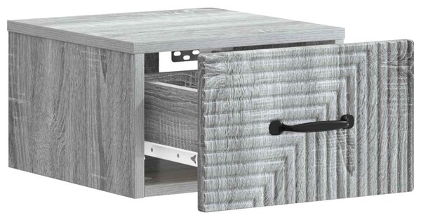 Fali éjjeli szekrény 2 db Szürke Sonoma 34,5 x 33 x 20 cm