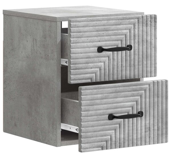 Fali éjjeli szekrény 2 db Betonszürke 34,5 x 33 x 40 cm