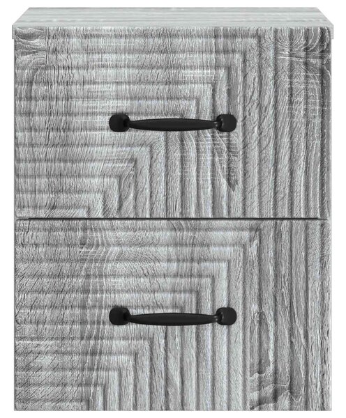 Fali éjjeli szekrény 2 db Szürke Sonoma 34,5 x 33 x 40 cm