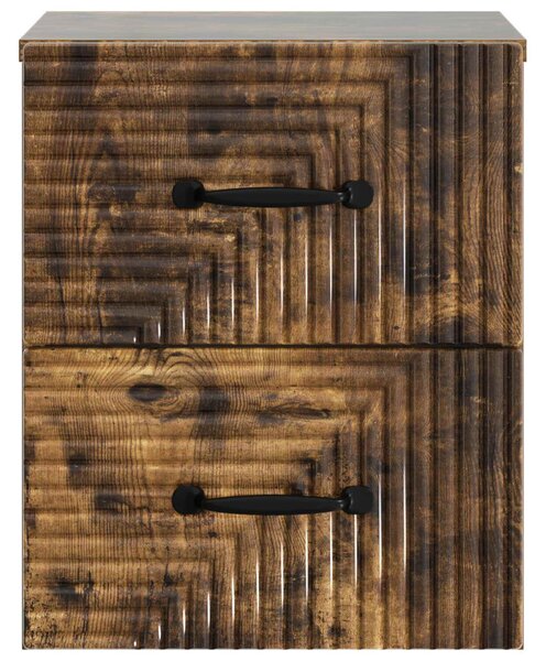 Fali éjjeli szekrény 2 db Füstös Tölgy 34,5 x 33 x 40 cm