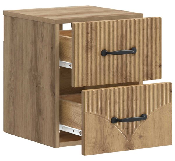 Fali éjjeli szekrény 2 pcs Kézműves Tölgy 34,5 x 33 x 40 cm