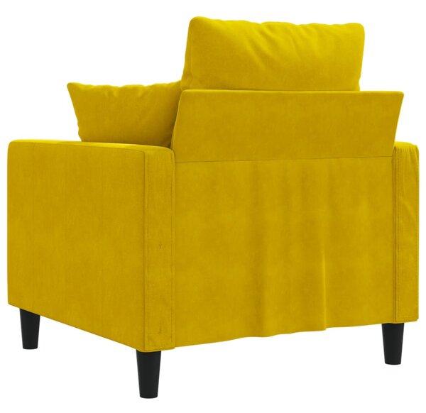 Sárga bársony kanapéfotel 60 cm
