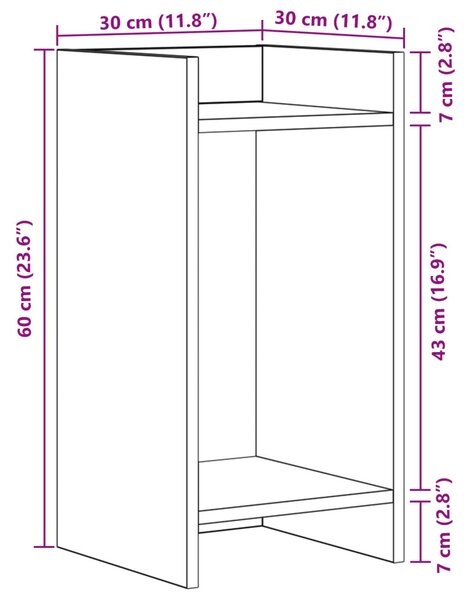 VidaXL Növényállvány 2 pcs Öreg fa 30 x 30 x 60 cm Mérnöki fa