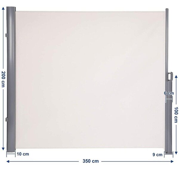 Oldalsó napellenző, kihúzható napellenző 200x350cm bézs