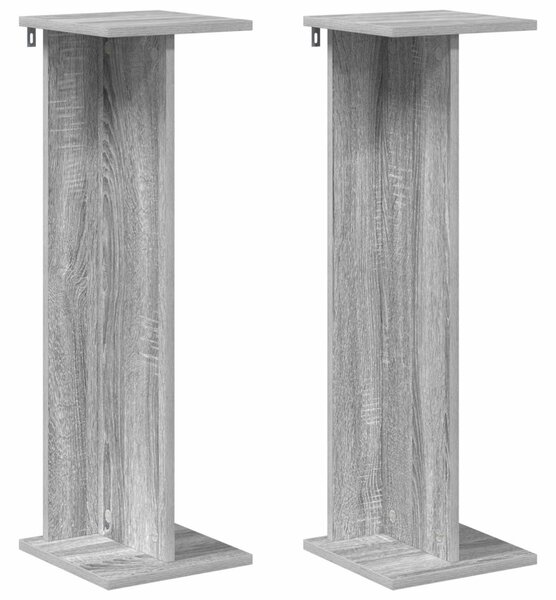 Növényállvány 2 db Szürke Sonoma 25 x 25,5 x 80,5 cm Mérnöki fa