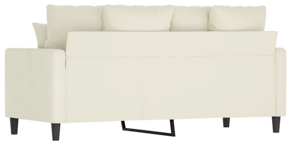 Kétszemélyes krémszínű bársony kanapé 140 cm
