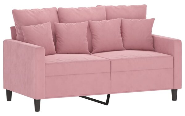 Kétszemélyes rózsaszín bársony kanapé 120 cm