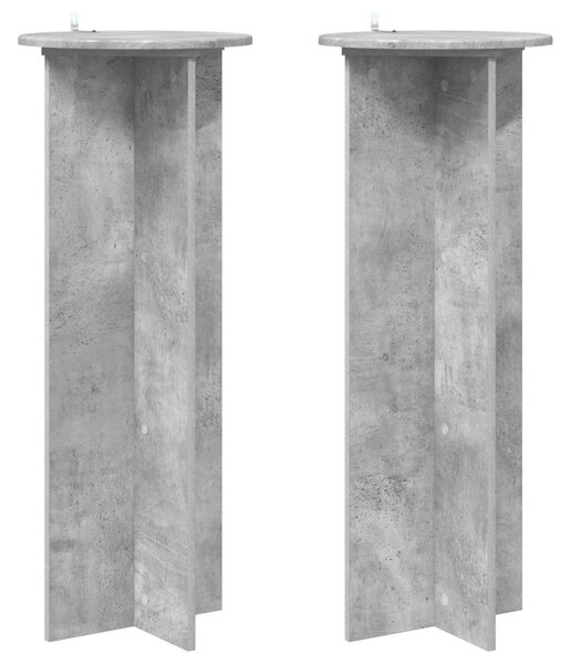 Növényállvány 2 db Betonszürke Ø40 x 100 cm Szerelt Fa