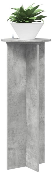 Növényállvány 2 db Betonszürke Ø40 x 100 cm Szerelt Fa
