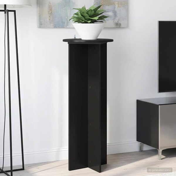 Növényállvány 2 db Fekete Ø40 x 100 cm Szerelt Fa