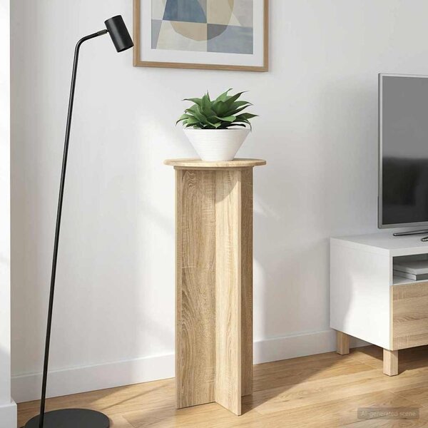 Növényállvány 2 db Sonoma Tölgy Ø40 x 100 cm Szerelt Fa