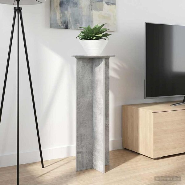 Növényállvány 2 db Betonszürke Ø40 x 100 cm Szerelt Fa