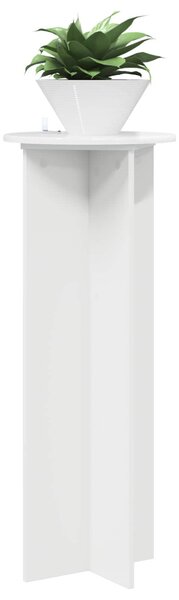 Növényállvány 2 db Magasfényű Fehér Ø40 x 100 cm Szerelt Fa