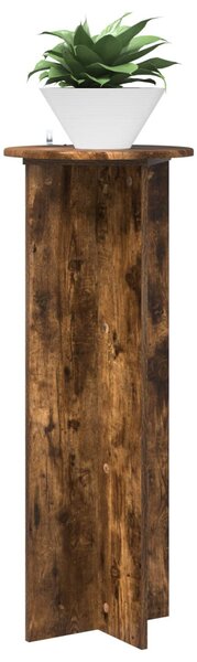 Növényállvány 2 db Füstös Tölgy Ø40 x 100 cm Szerelt Fa