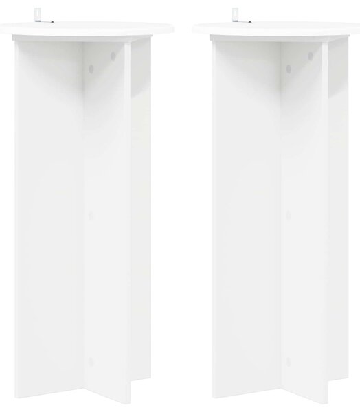 Növényállvány 2 db Fehér Ø40 x 80 cm Szerelt Fa