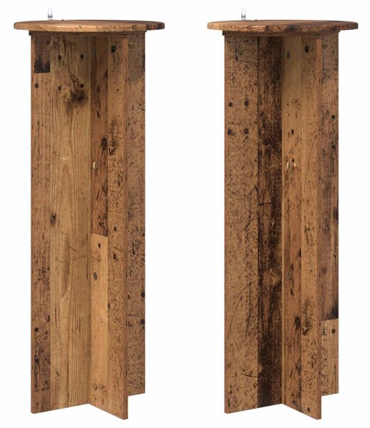 Növényállvány 2 db Antik Fa Ø40 x 100 cm Szerelt Fa
