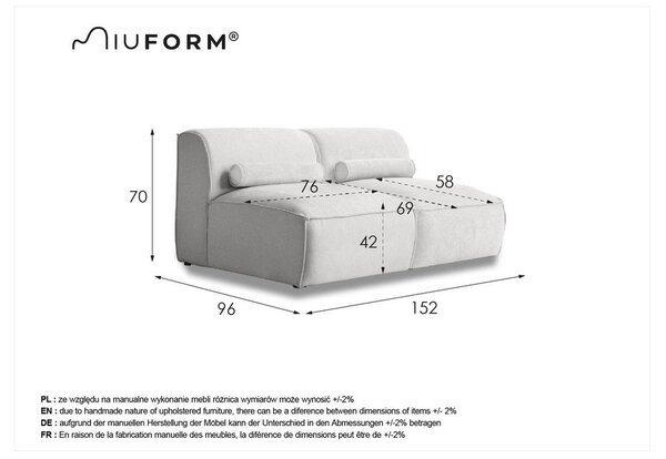 Bézs kanapé 152 cm Flex Felix – Miuform