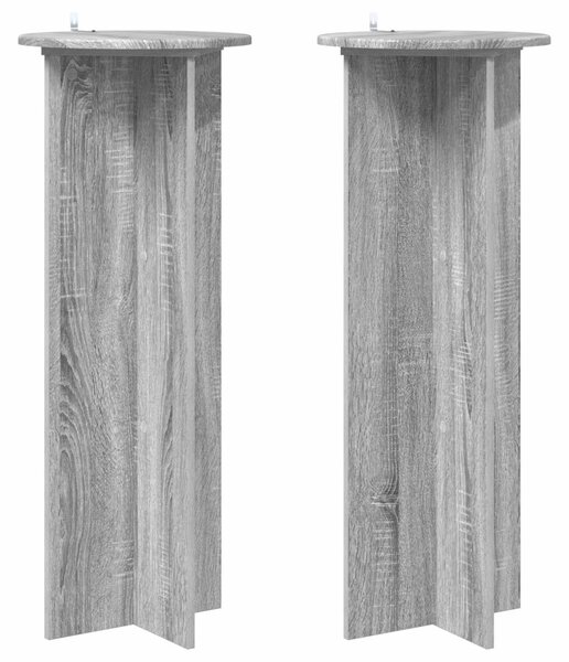 Növényállvány 2 db Szürke Sonoma Ø40 x 100 cm Szerelt Fa
