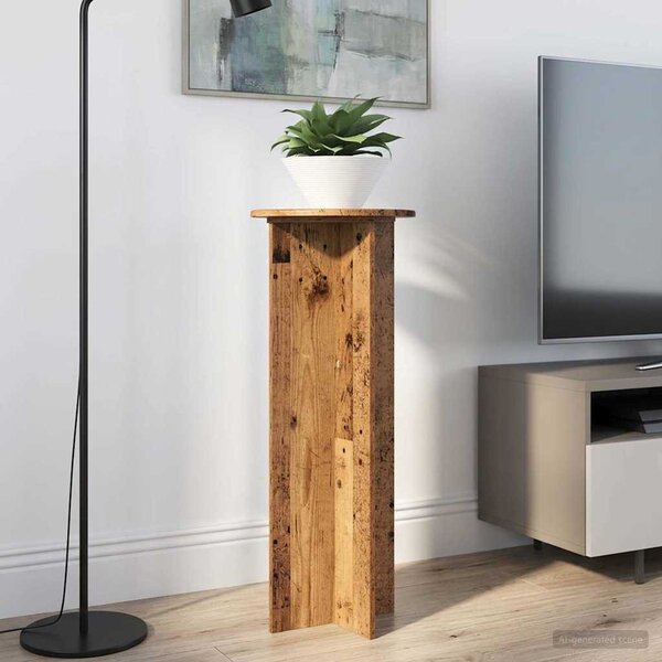 Növényállvány 2 db Antik Fa Ø40 x 100 cm Szerelt Fa