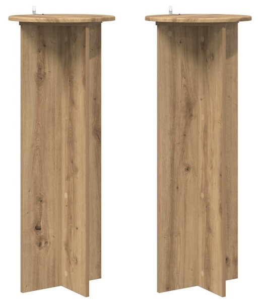 Növényállvány 2 db Kézműves Tölgy Ø40 x 100 cm Szerelt Fa