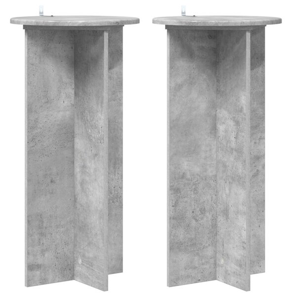 Növényállvány 2 db Betonszürke 40 x 40 x 80 cm Szerelt Fa