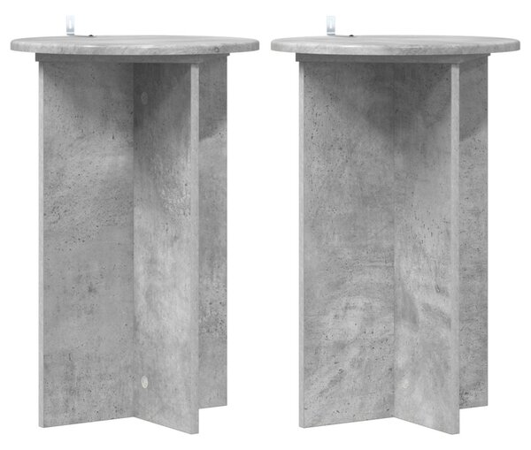 Növényállvány 2 db Betonszürke Ø40 x 60 cm Szerelt Fa
