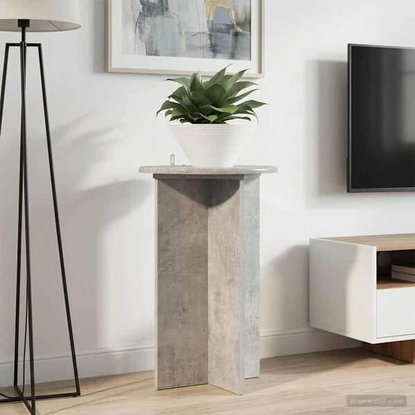 Növényállvány 2 db Betonszürke Ø40 x 60 cm Szerelt Fa