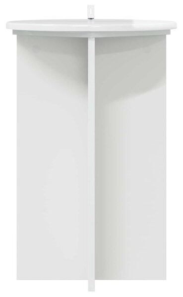 Növényállvány 2 db Magasfényű Fehér Ø40 x 60 cm Szerelt Fa