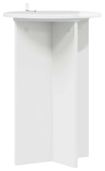 Növényállvány 2 db Magasfényű Fehér Ø40 x 60 cm Szerelt Fa