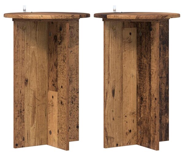 Növényállvány 2 db Antik Fa Ø40 x 60 cm Szerelt Fa