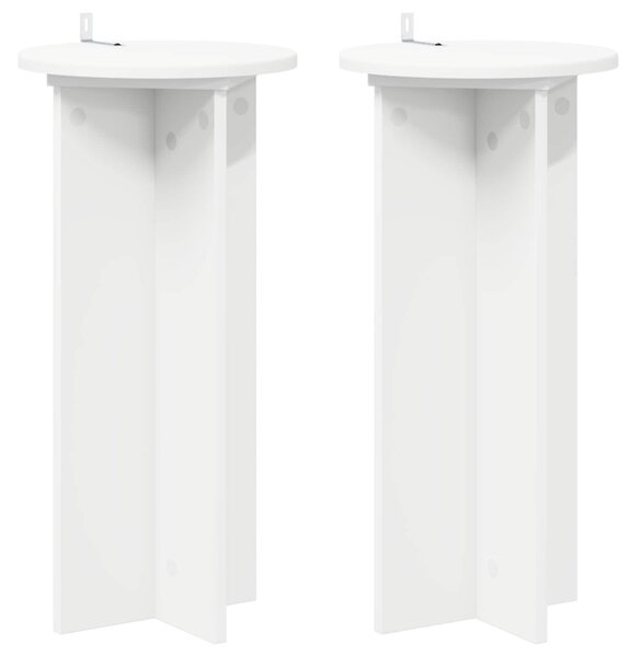 Növényállvány 2 db Fehér Ø29,5 x 60 cm Szerelt Fa