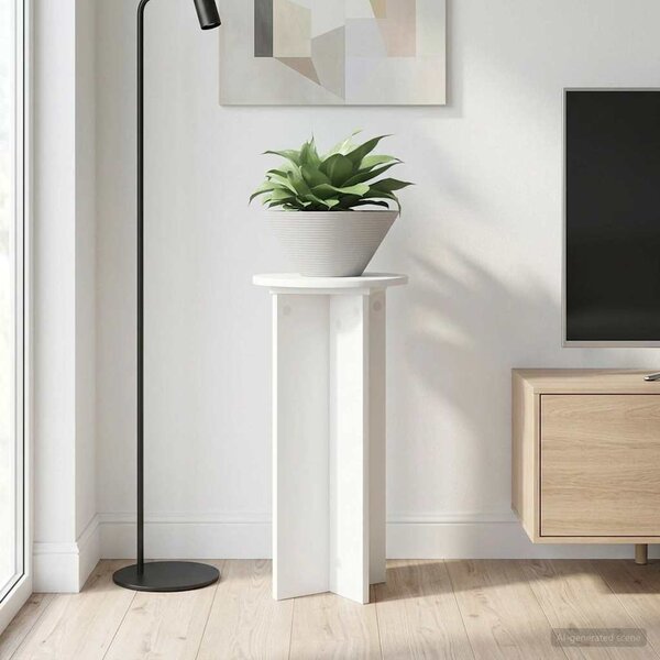 Növényállvány 2 db Fehér Ø29,5 x 60 cm Szerelt Fa