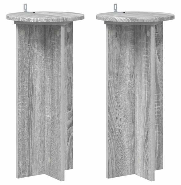 Növényállvány 2 db Szürke Sonoma 29,5 x 29,5 x 60 cm Szerelt Fa