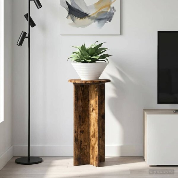 Növényállvány 2 db Füstös Tölgy 29,5 x 29,5 x 60 cm Szerelt Fa