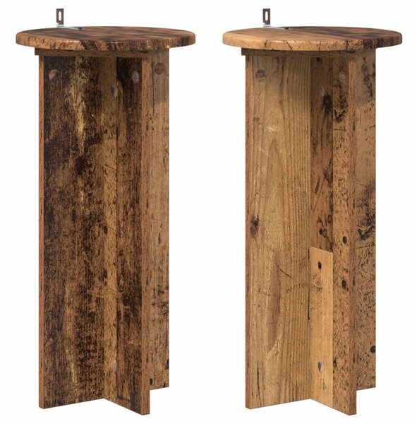 Növényállvány 2 db Antik Fa 29,5 x 29,5 x 60 cm Szerelt Fa