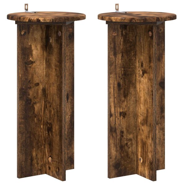 Növényállvány 2 db Füstös Tölgy 29,5 x 29,5 x 60 cm Szerelt Fa
