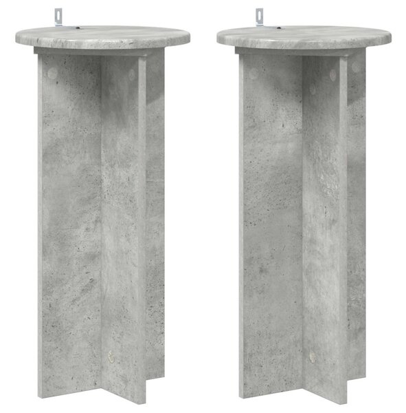 Növényállvány 2 db Betonszürke 29,5 x 29,5 x 60 cm Szerelt Fa