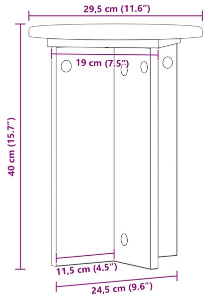 VidaXL Növényállvány 2 pcs Antik Fa Ø29,5 x 40 cm Szerelt Fa